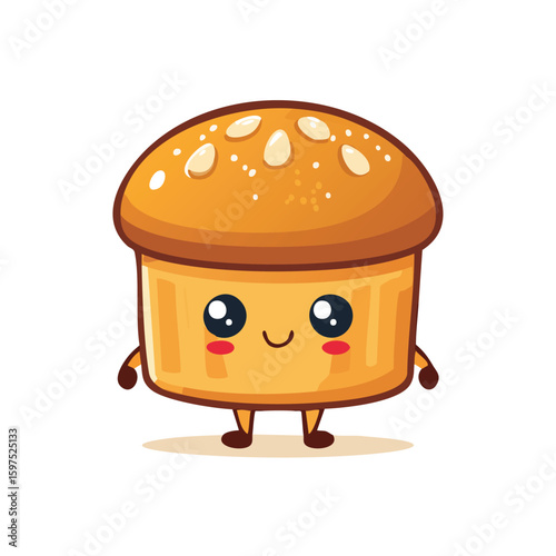 Brioche in cute cartoon character style with expressive face and limbs.