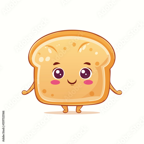 Ciabatta in cute cartoon character style with expressive face and limbs.