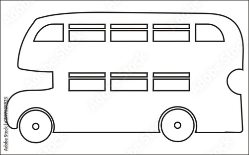 Double decker bus outline transportation vehicle