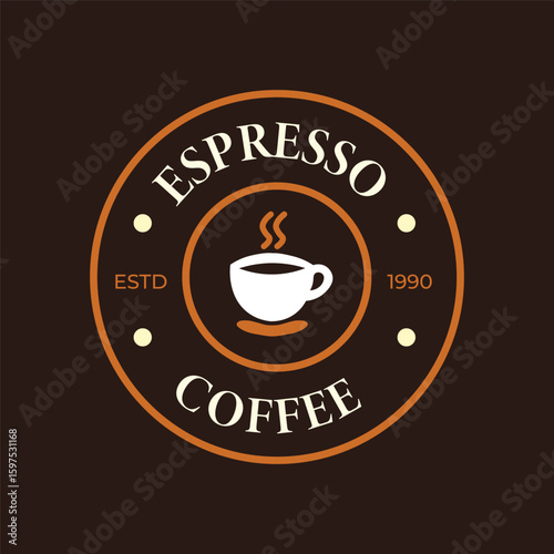 Coffee logo design featuring a cup and establishment year, perfect for cafes and beverage branding with a minimal vector style