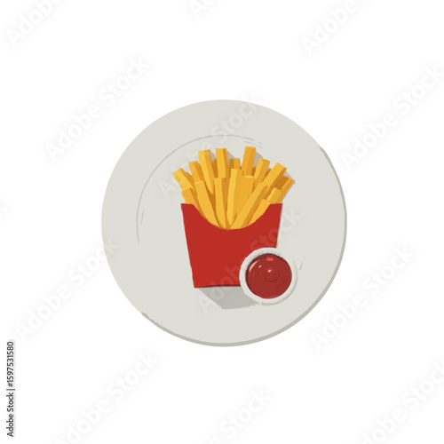 french fries with ketchup