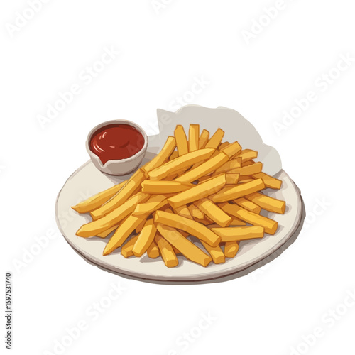 french fries with ketchup