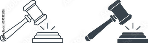 Auction gavel vector illustration for law and justice concept with legal hammer and court symbol