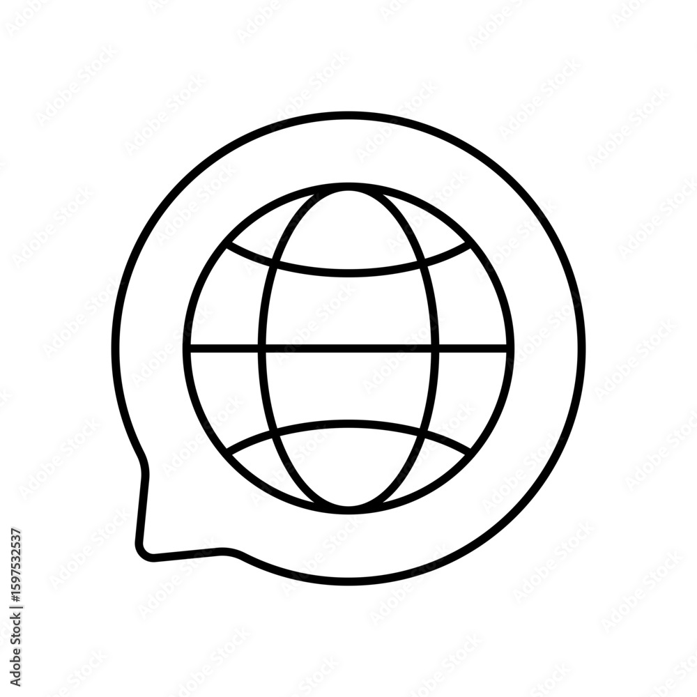 Naklejka premium Message Text Chat Communication Line Icon