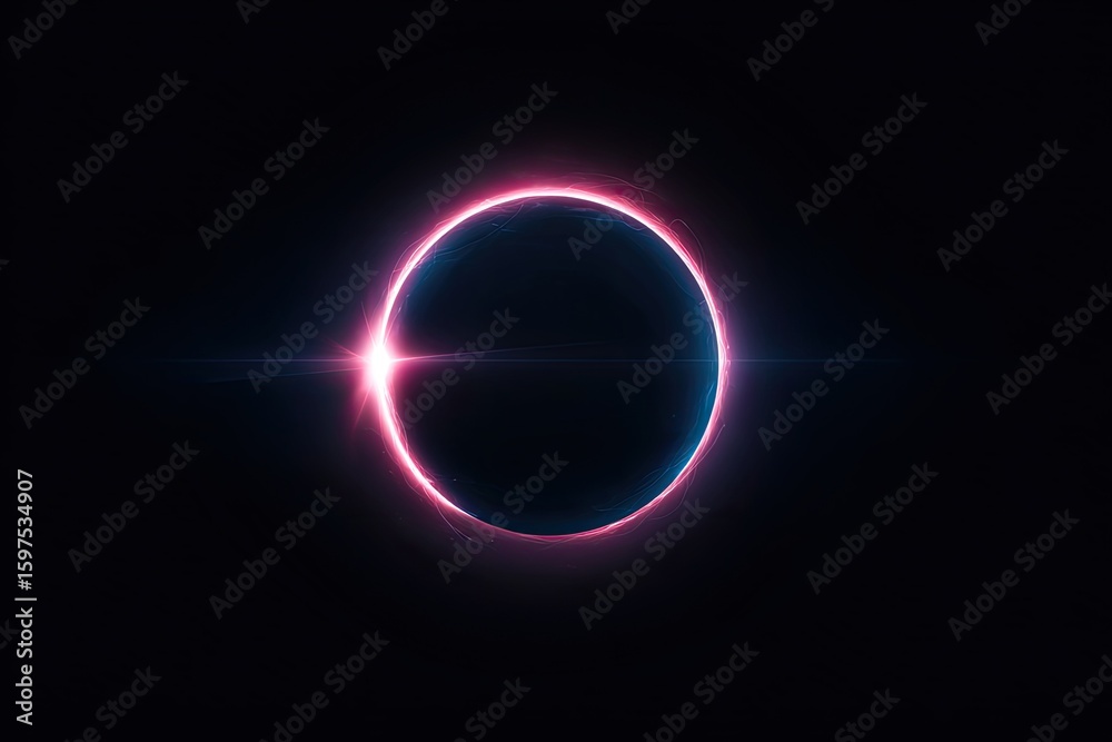 Obraz premium Abstract circular design with glowing ring