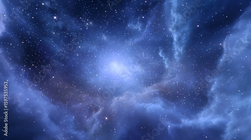 Breathtaking view of a cosmic nebula filled with vibrant colors and stars illuminating the vastness of space.
