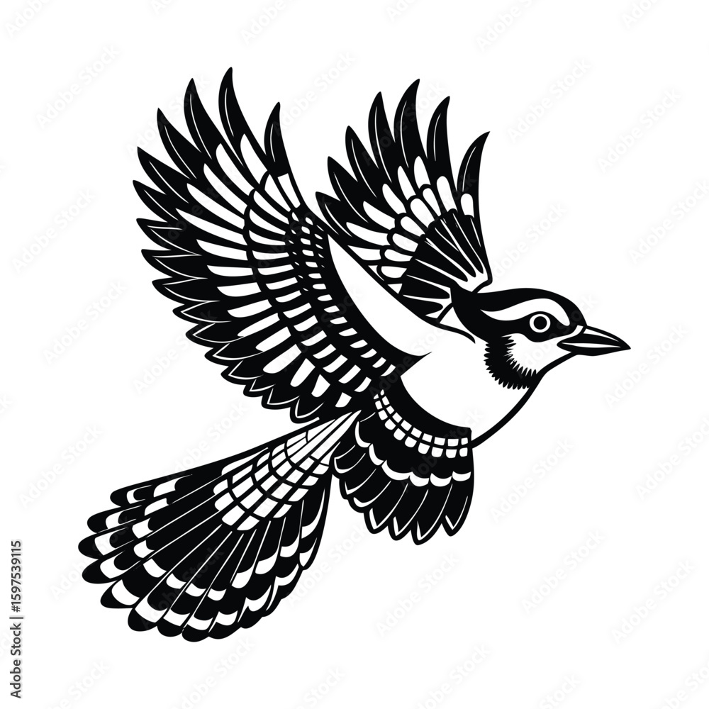 Obraz premium Eagle with crown flying bird of prey and paradise vector illustration