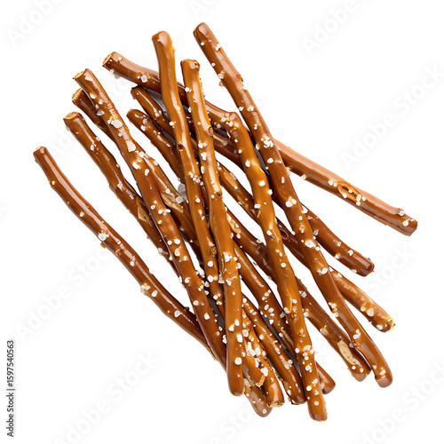Salty Pretzel Sticks Arranged in a Cluster