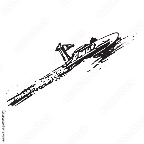 Thrilling Wakeboarding Action Illustration - Ocean Wave Sports Art
