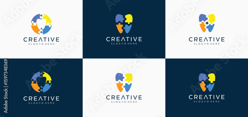 Vector illustration of tooth logo vector, toddler dentist logo concept