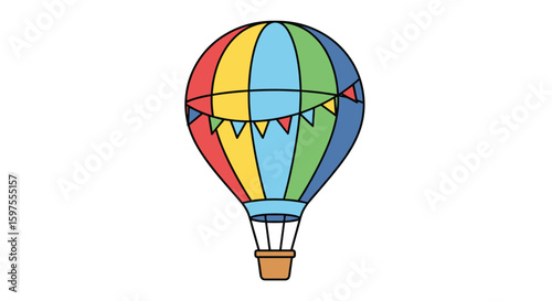Colorful hot air balloon festival adventure decoration and transportation