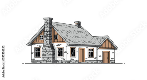 Charming stone cottage architecture design for cozy living spaces