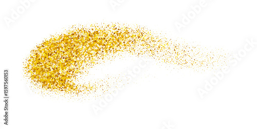 Gold glitter swash shiny stroke shape, luxury party brush, element	