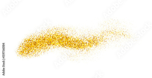 Gold glitter swash shiny stroke shape, luxury party brush, element	