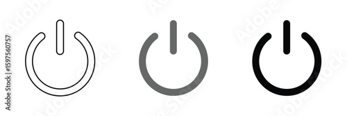 Power On Off Button icon in flat set. vector for apps or web Energy switch Power turn on, off symbol, shutdown Press start sign isolated on transparent background circle symbol Electric power . EPS 10
