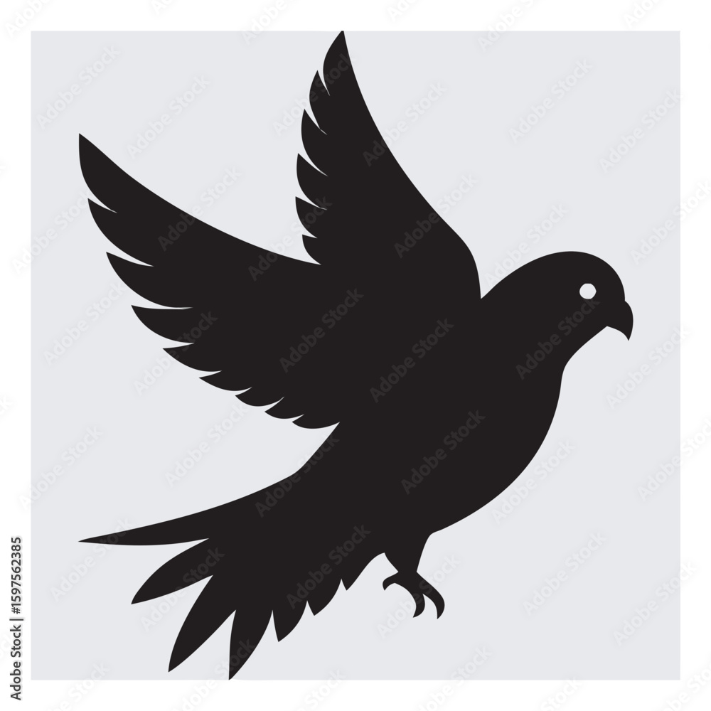 Obraz premium Pair of Budgies Silhouette Vector – Parakeet SVG Clipart