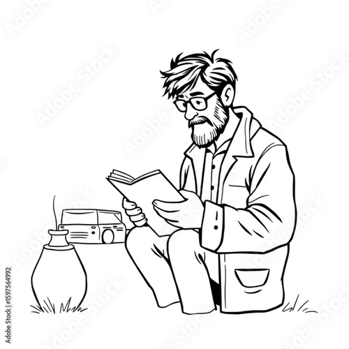 A weathered novelist mailing a new finished manuscript