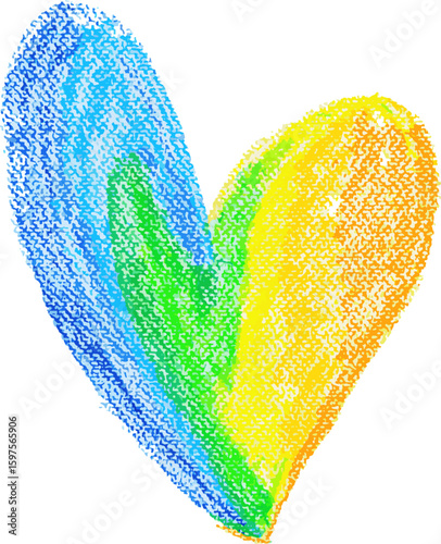 Chalk Drawn Gradient Heart Child Illustration