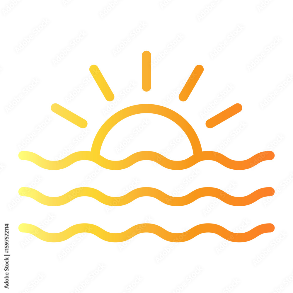 Obraz premium sunset Line Gradient Icon