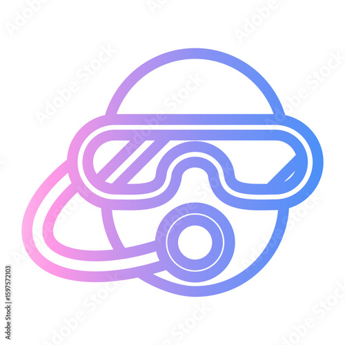 snorkel Line Gradient Icon