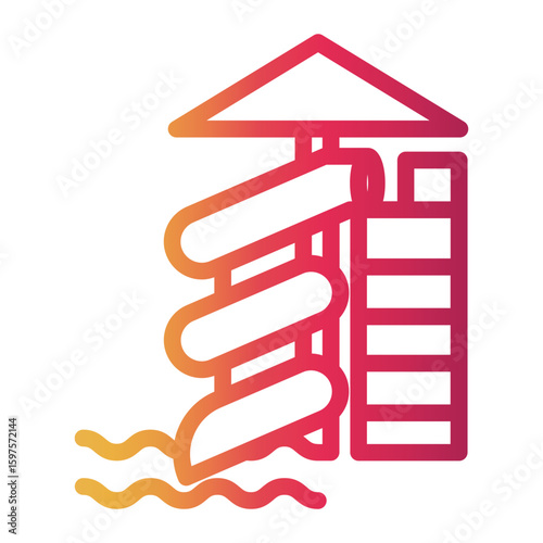 waterslide Line Gradient Icon