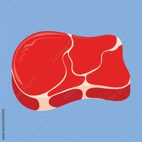 Raw Meat Illustration Vector. Raw steak beef vector Icon. beef illustration icon