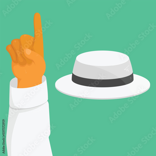Cricket Sports Umpire Illustration Vector. Umpire Hat giving Out. Cricket Sports Out