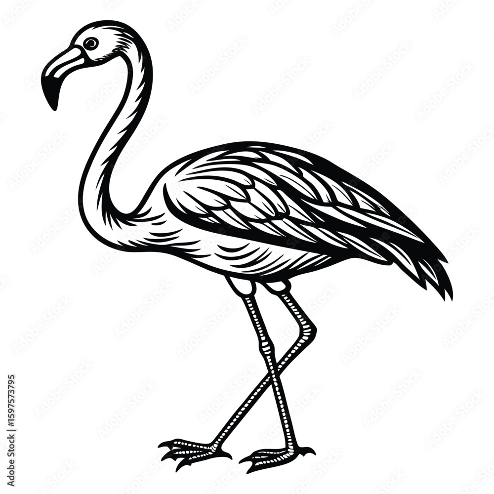 Obraz premium Vibrant vector illustration of a flamingo, perfect for tropical designs