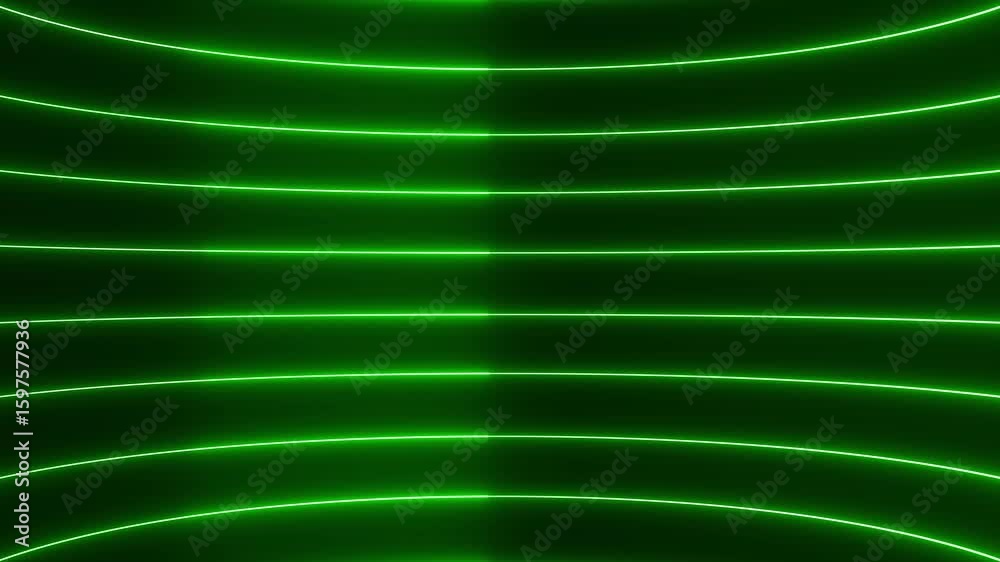 Green Neon Lines Abstract Background Seamless Loop Animation 4 K Ultra H D Bright Glowing Energy