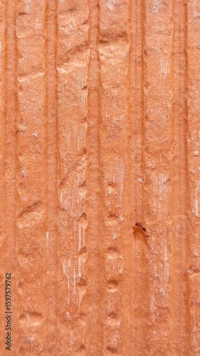 Red clay bricks wall vertical motion background, stop motion