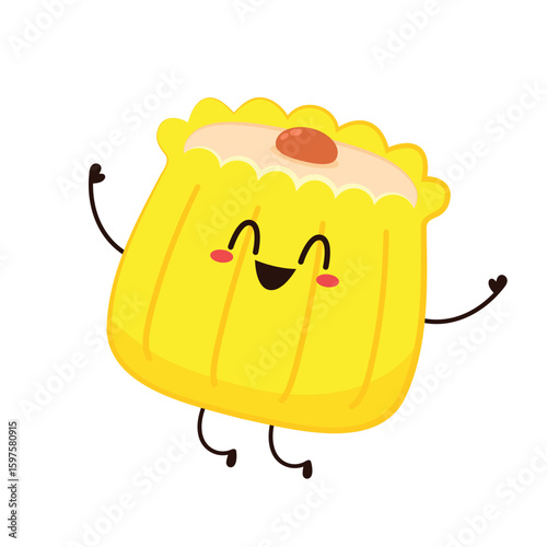 Siu Mai (Shumai) – Chinese steamed dumplings. Siu Mai is Chinese food. cartoon vector.