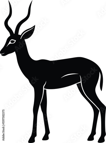 Gazelle fast animal silhouette vector art illustration
