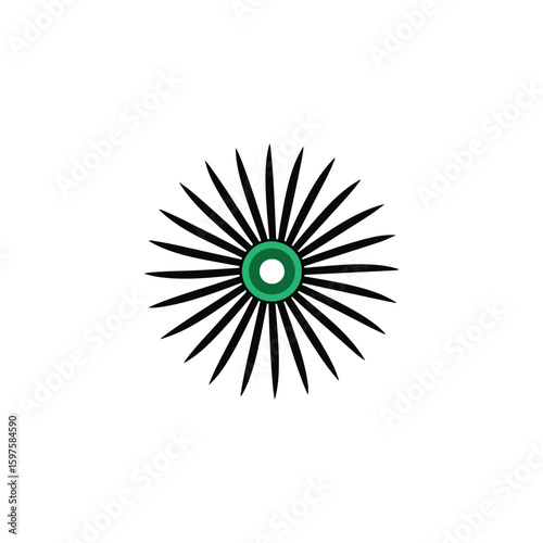 Vector art of an abstract radial flower design isolated on white background