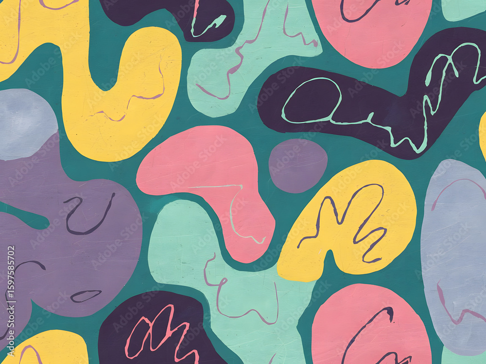 Fototapeta premium Colorful cartoon fish seamless vector pattern illustration for textile design