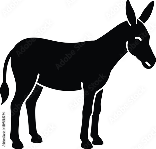 Mule hybrid animal silhouette vector art illustration