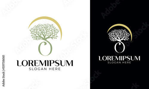Olive Oil With Tree Logo