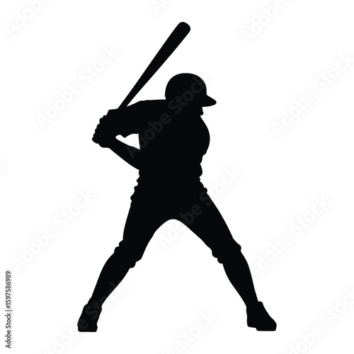 Batter Bunting Silhouette, Vector, Illustration, Outline, Line Art, Icon, White Background.