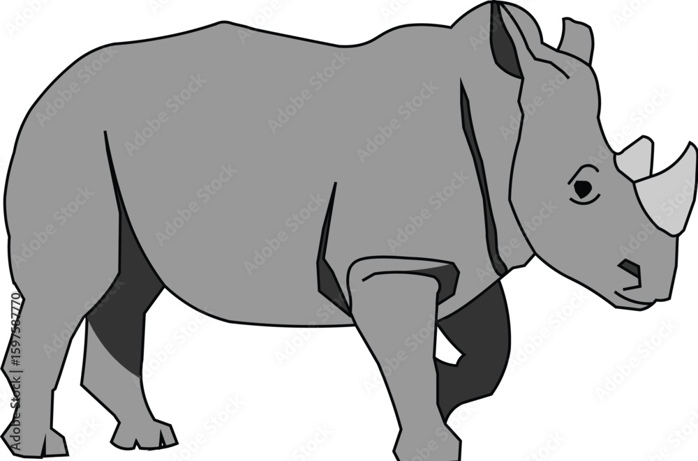 Obraz premium rhino on white background
