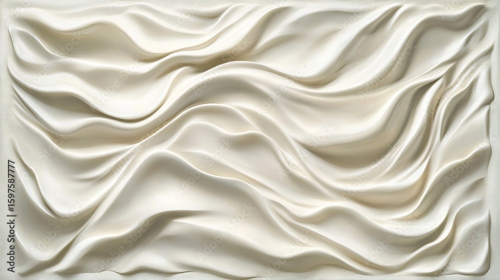 Fototapeta premium Elegant white silk fabric waves create a luxurious, smooth, and modern abstract background texture