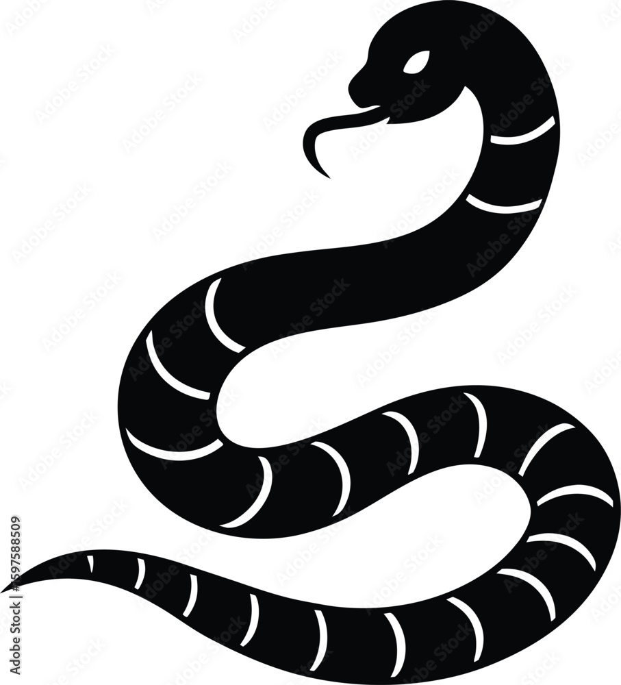 Fototapeta premium Sidewinder rattlesnake snake silhouette vector art illustration
