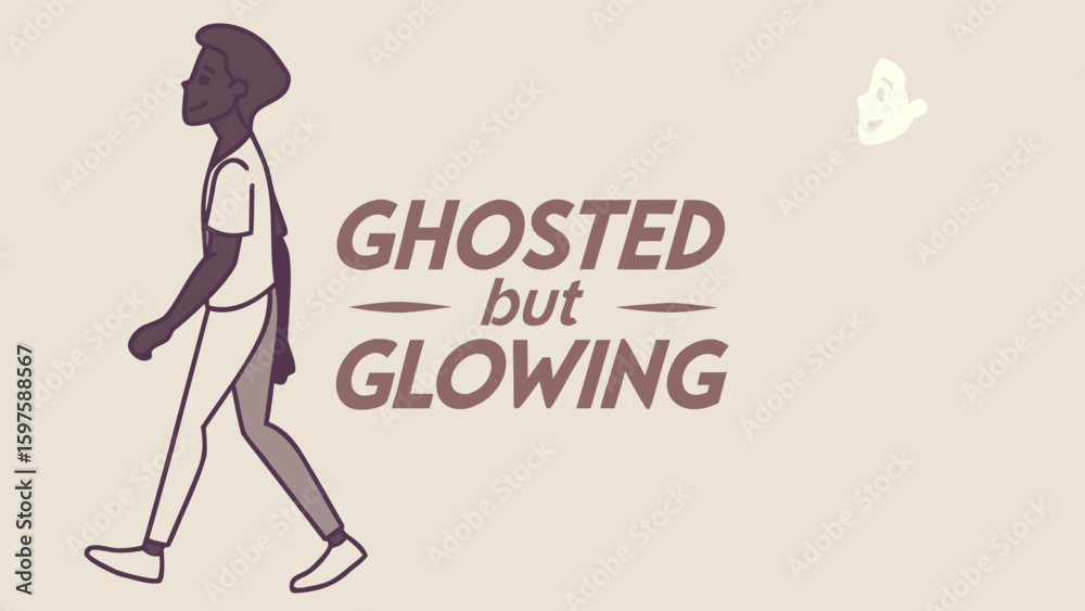 Fototapeta premium Overcoming Heartbreak with Resilience and Hope in an Emotional Graphic Illustration