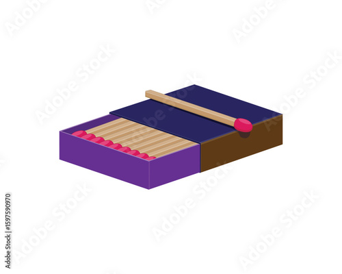 vector design of a city of matches and small wooden sticks made of brown wood