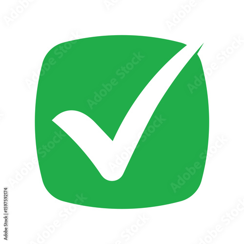 Green check mark, isolated tick symbols, checklist signs, and an approval badge. Flat and modern checkmark design, vector illustration.
