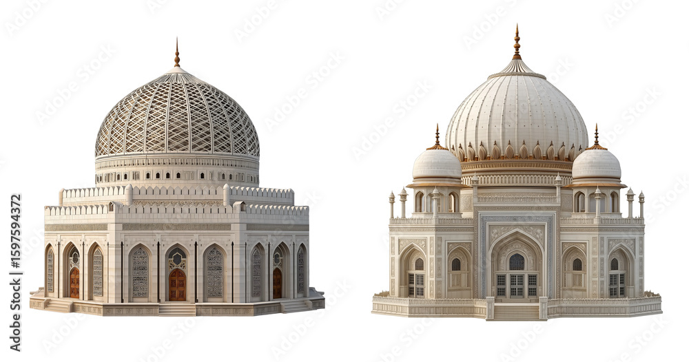 Obraz premium majestic dome islamic architecture transparent background, png