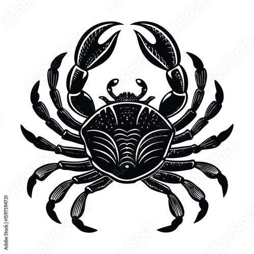 Vector illustration of an abstract background with a scorpion tattoo design