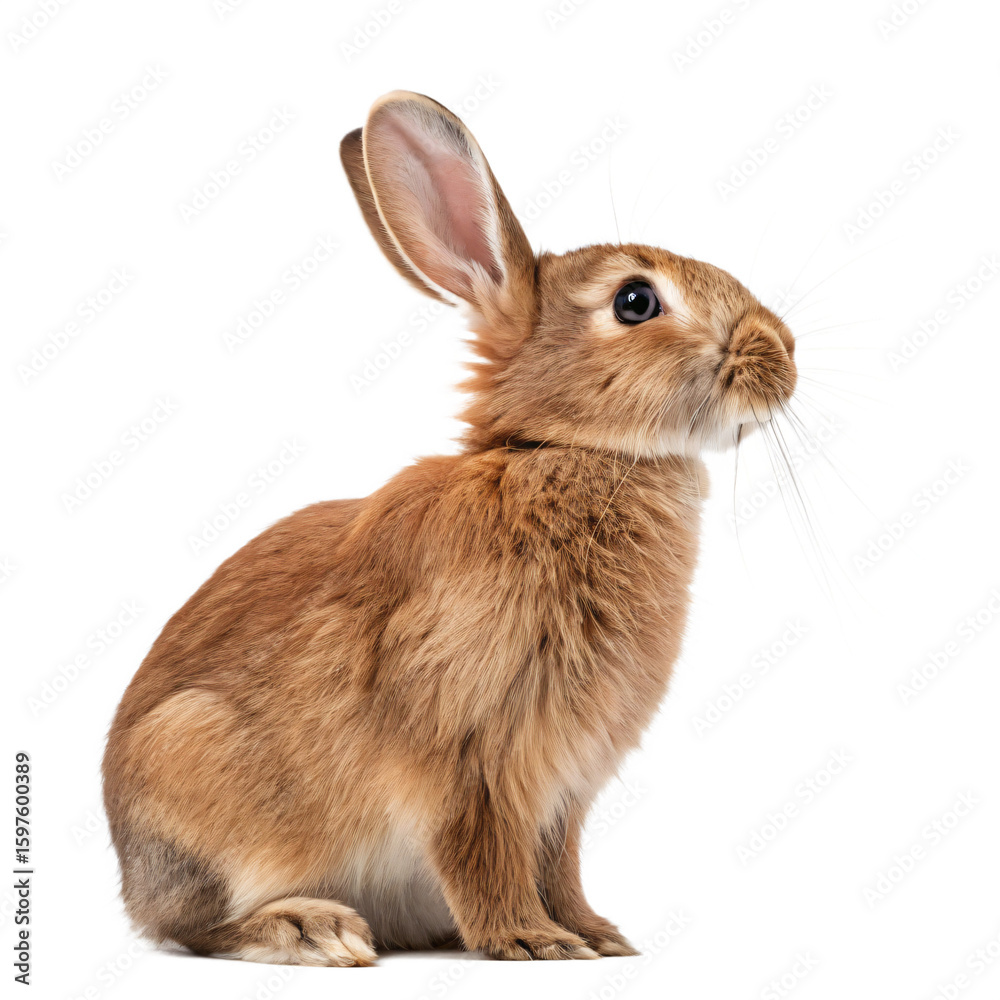 Naklejka premium Stunning Photo of a Brown Rabbit Eating Perfect for Pet Websites Blogs and Educational Resources Isolated On Transparent Background