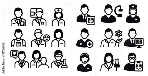 Medical professional line icons set – healthcare, outline, scientific symbols