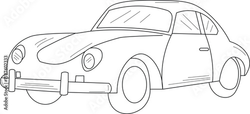 The Illustration of sport car in 1950 front