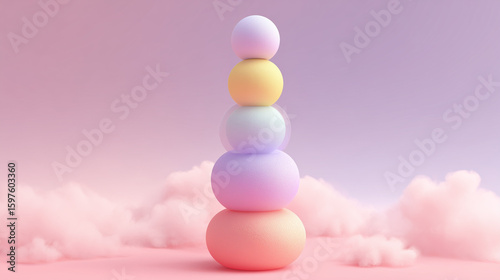 pink easter eggs in the sky