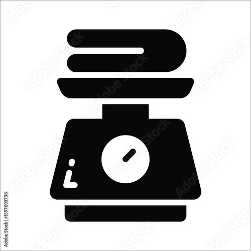 Handy glyph icon of digital weight scale